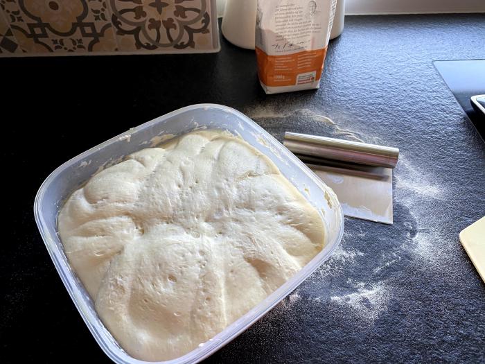 Fertig gegangener Teig